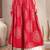Pink floral printed cotton flared maxi skirt for women