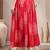 Pink floral printed cotton flared maxi skirt for women