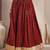 Red printed cotton flared maxi skirt for women