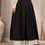 Black plain cotton flared maxi skirt for women