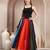 Multicolor color blocked cotton flared maxi skirt for women