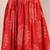 Red floral printed cotton flared maxi skirt for women