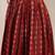 Red printed cotton flared maxi skirt for women