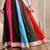 Multicolor color blocked cotton flared maxi skirt for women