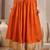 Orange plain cotton flared maxi skirt for women