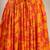 Orange floral printed cotton flared maxi skirt for women