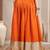 Orange plain cotton flared maxi skirt for women