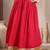Pink plain cotton flared maxi skirt for women