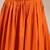Orange plain cotton flared maxi skirt for women