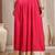 Pink plain cotton flared maxi skirt for women