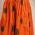 Orange graphic printed cotton flared maxi skirt for women