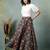 Multicolor floral printed cotton flared maxi skirt for women