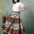 Multicolor floral printed cotton flared maxi skirt for women