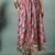 Cream floral printed cotton flared maxi skirt for women