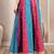 Multicolor floral printed cotton flared maxi skirt for women