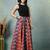 Multicolor floral printed cotton flared maxi skirt for women