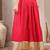 Pink plain cotton flared maxi skirt for women