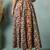 Multicolor floral printed cotton flared maxi skirt for women