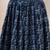 Blue graphic printed cotton flared maxi skirt for women
