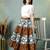 Multicolor floral printed cotton flared maxi skirt for women