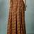 Brown floral printed cotton flared maxi skirt for women