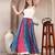 Multicolor floral printed cotton flared maxi skirt for women