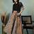 Multicolor floral printed cotton flared maxi skirt for women