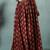 Maroon floral printed cotton flared maxi skirt for women