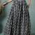 Grey graphic printed cotton flared maxi skirt for women