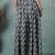 Grey graphic printed cotton flared maxi skirt for women