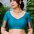 Yellow & teal blue woven art silk traditional saree with unstitched blouse