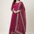 Rani pink colour embroidered faux georgette gown with dupatta