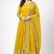 Yellow colour embroidered faux georgette gown with dupatta