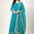 Blue colour embroidered faux georgette gown with dupatta