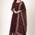 Maroon colour embroidered faux georgette gown with dupatta