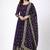 Purple colour embroidered faux georgette gown with dupatta