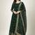 Green colour embroidered faux georgette gown with dupatta