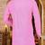 Pink cotton kurta with pattern work and fancy button