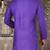 Purple cotton kurta with pattern work and fancy button