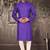 Purple cotton kurta with pattern work and fancy button