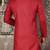 Red cotton kurta with pattern work and fancy button