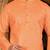 Orange cotton kurta with pattern work and fancy button