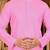 Pink cotton  kurta with pattern work and fancy button churidar