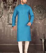 Firoza cotton  kurta with pattern work and fancy button churidar