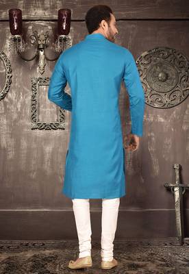 Firoza cotton  kurta with pattern work and fancy button churidar 3