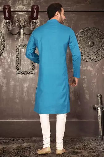 Firoza cotton  kurta with pattern work and fancy button churidar