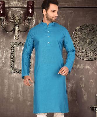 Firoza cotton  kurta with pattern work and fancy button churidar 4