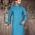 Firoza cotton  kurta with pattern work and fancy button churidar