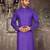 Purple cotton  kurta with pattern work and fancy button churidar