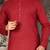 Red cotton  kurta with pattern work and fancy button churidar